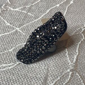 Black Rhinestone Statement Ring